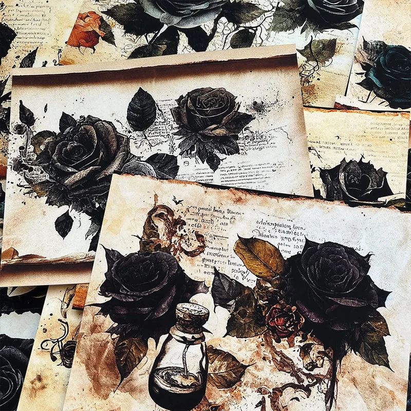 Dark-Rose-Vintage-Junk-Journal-Backgroun-img3 Dark Rose Vintage Junk Journal Background Paper - Image 3 - Sumflying Craft