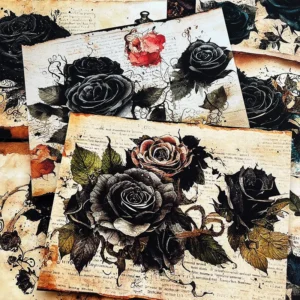 Dark Rose Vintage Junk Journal Background Paper Dark Rose Vintage Junk Journal Background Paper - Image 4 - Sumflying Craft