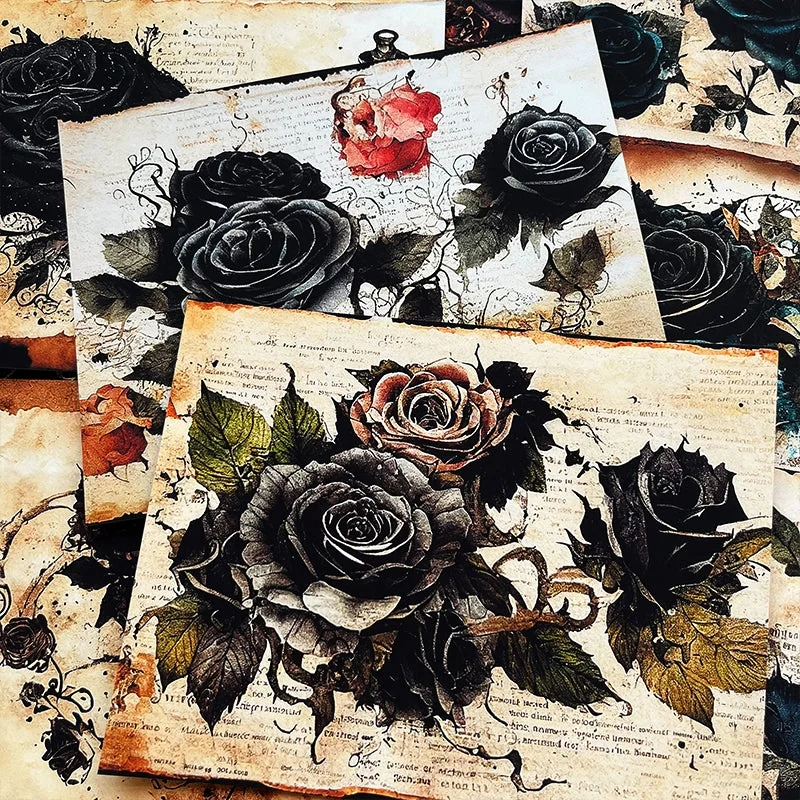 Dark-Rose-Vintage-Junk-Journal-Backgroun-img4 Dark Rose Vintage Junk Journal Background Paper - Image 4 - Sumflying Craft