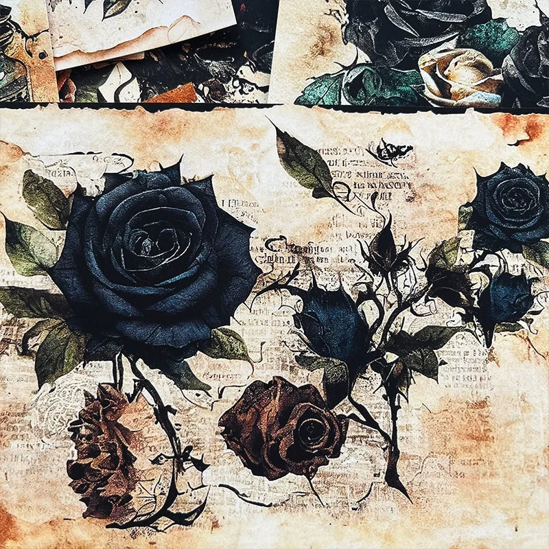 Dark-Rose-Vintage-Junk-Journal-Backgroun-img7 Dark Rose Vintage Junk Journal Background Paper - Image 7 - Sumflying Craft
