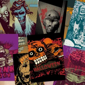 Dark Skulls Halloween Scrapbook Paper - Image 3 - Sumflying Craft