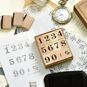 Date & Number Wooden Rubber Stamp Set - Image 2 - Sumflying Craft