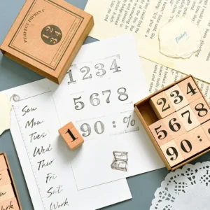 Date & Number Wooden Rubber Stamp Set - Image 3 - Sumflying Craft