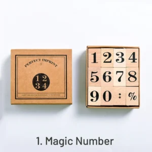 Date & Number Wooden Rubber Stamp Set - Image 7 - Sumflying Craft