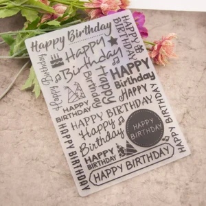 Happy Birthday Collage Embossing Folders