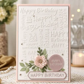 Happy Birthday Collage Embossing Folders