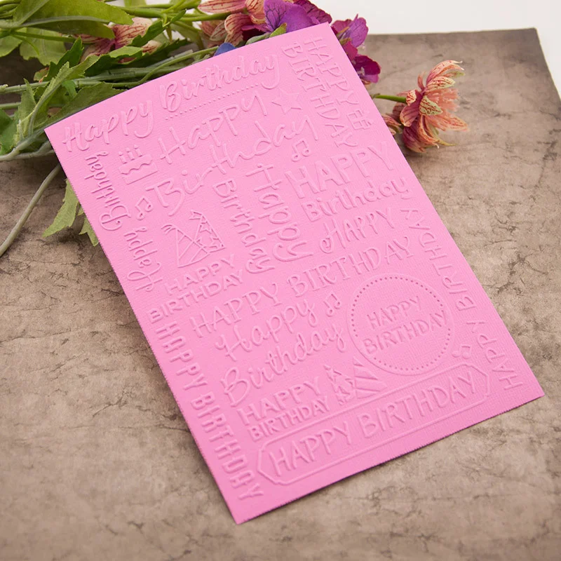 Happy Birthday Collage Embossing Folders 1 Happy Birthday Collage Embossing Folders 1