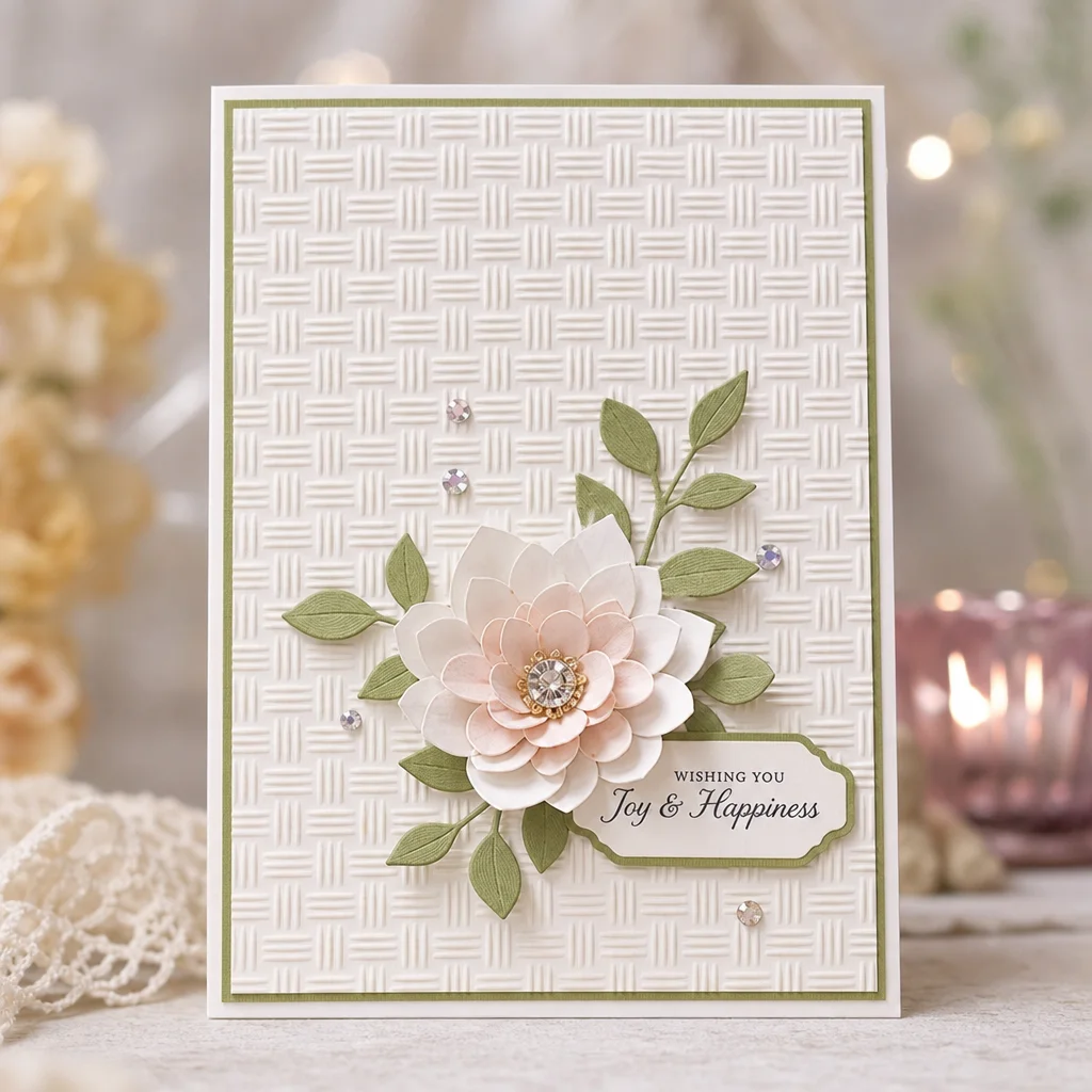 Crosshatch Stripe Embossing Folders EM056 Woven Bamboo Card 02 1