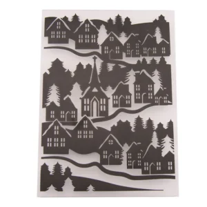 Christmas Village Embossing Folders Filigree Decorative Embossing Folders 4
