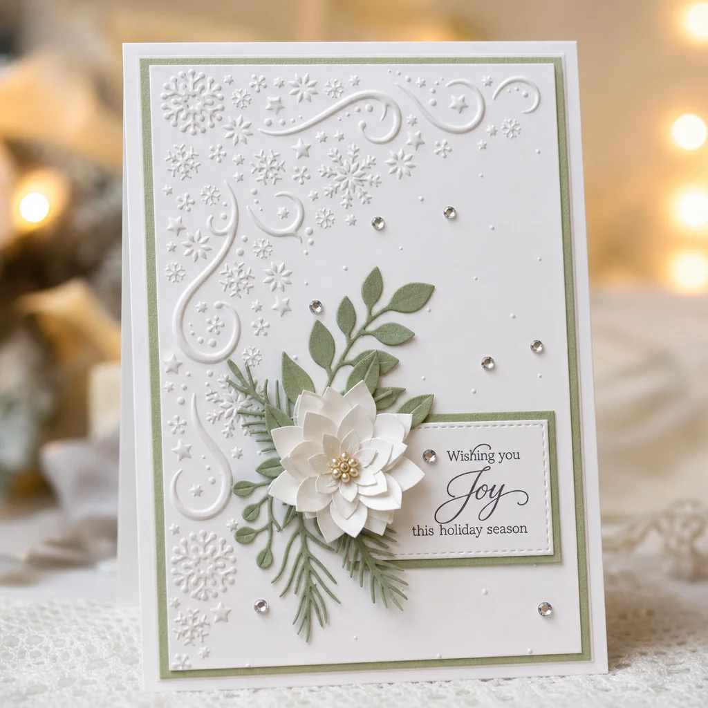 Snowflake Corner Embossing Folders EM156 Snow Corner Card 01 1