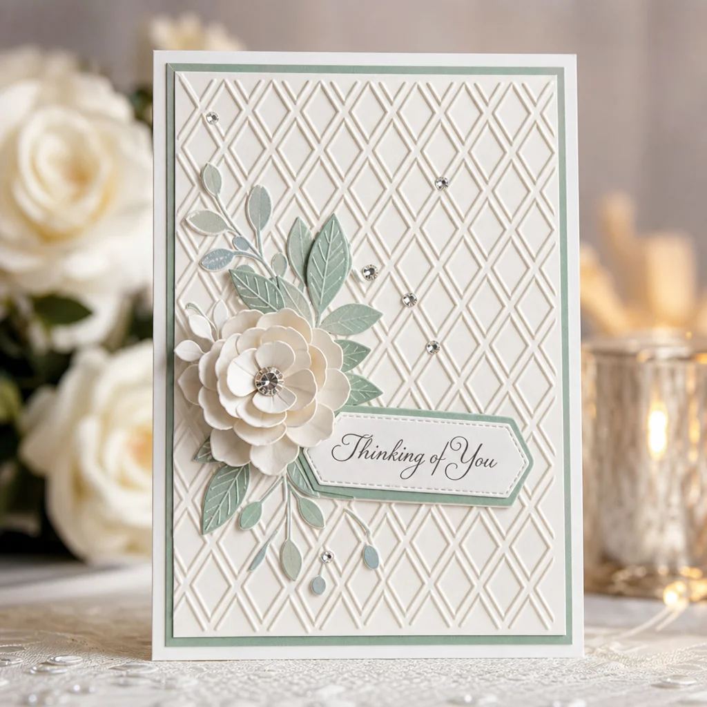 Diamond Lattice Embossing Folders EM231 Diamond Lattice Card 02 1