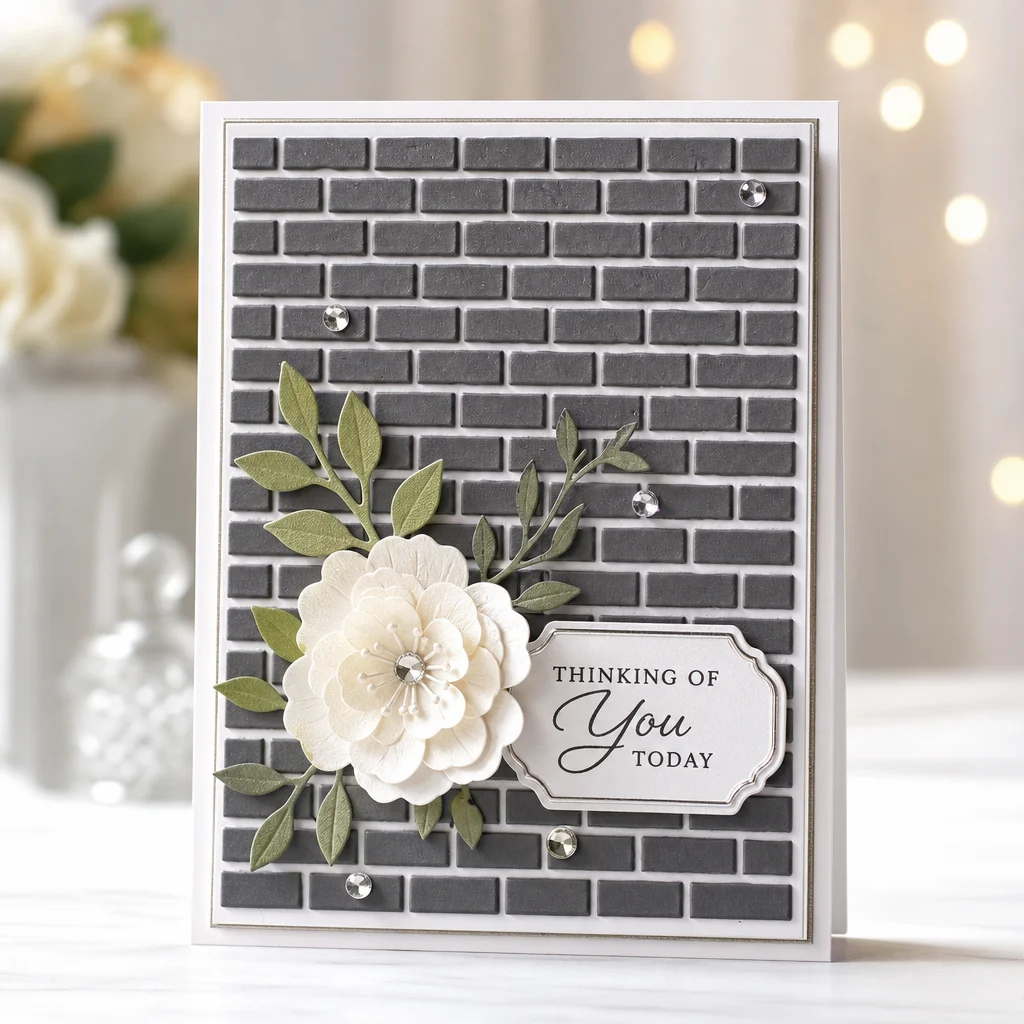 Brick Wall Texture Embossing Folders EM239 Brick Wall Card 01