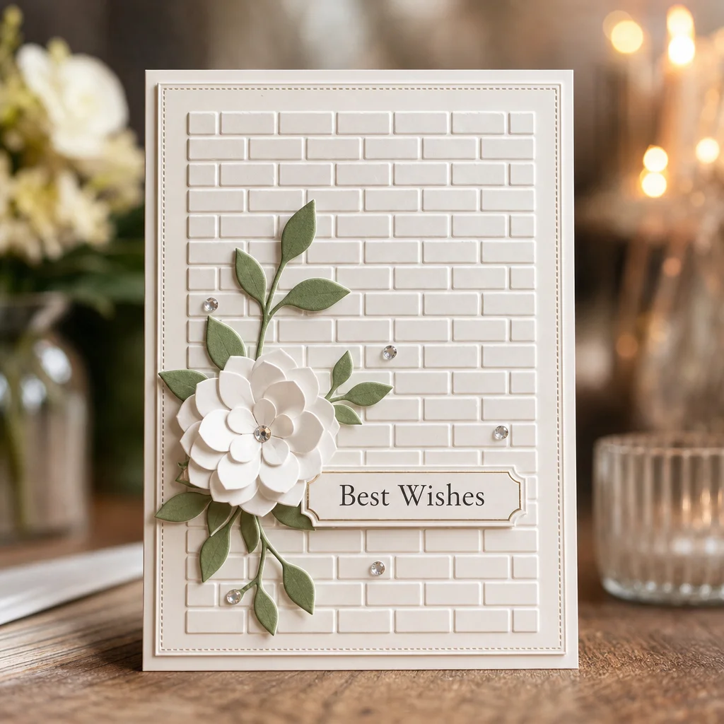 Brick Wall Texture Embossing Folders EM239 Brick Wall Card 02