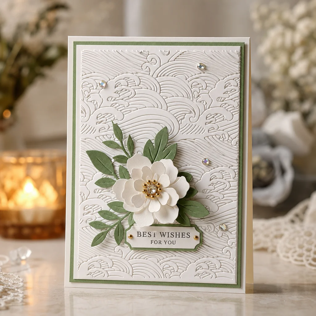 Japanese Wave Pattern Embossing Folders EM274 Wave Card 1
