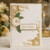 EM280 Corner Flowers Card Gilded 1