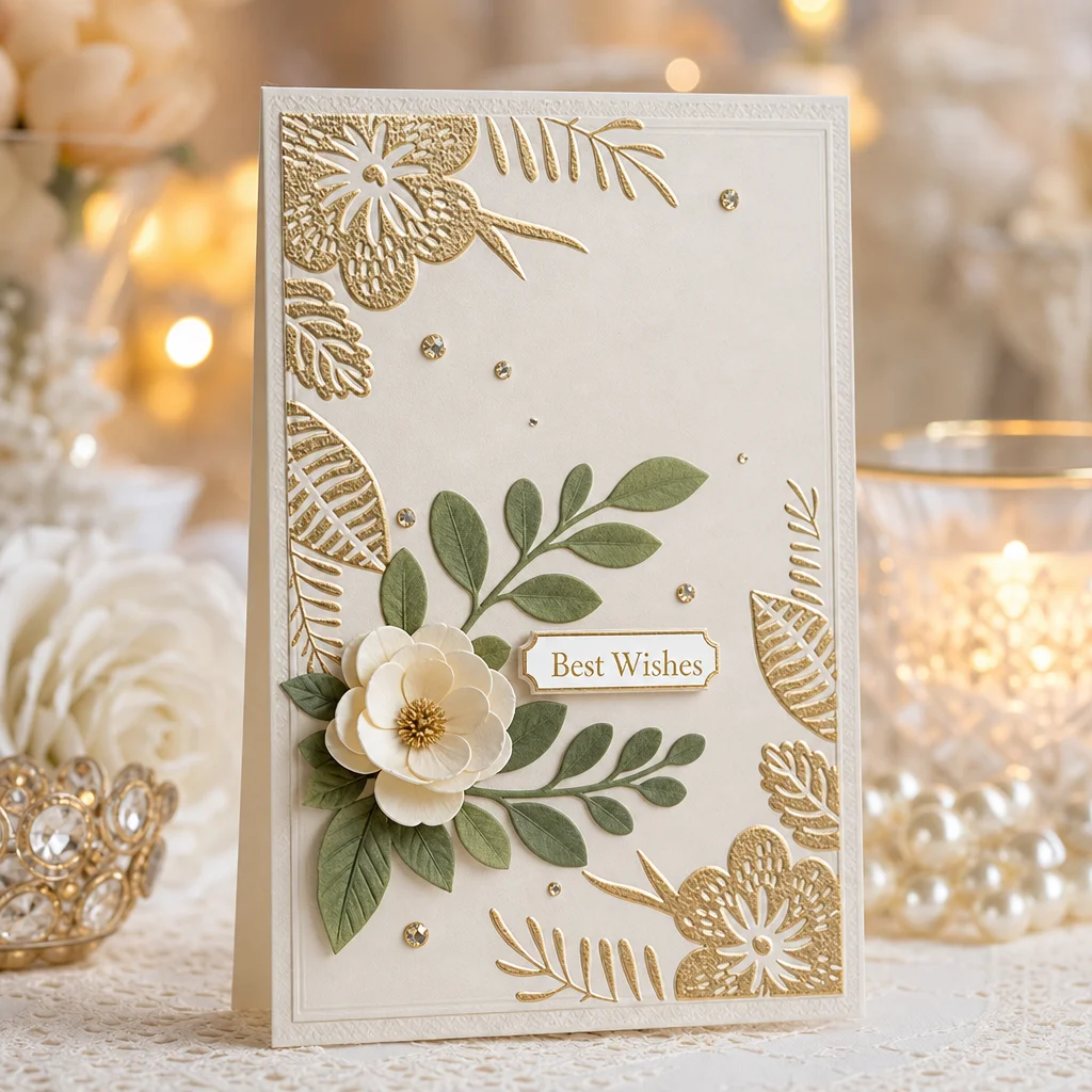 Floral Corner Embossing Folders EM280 Corner Flowers Card Gilded 2