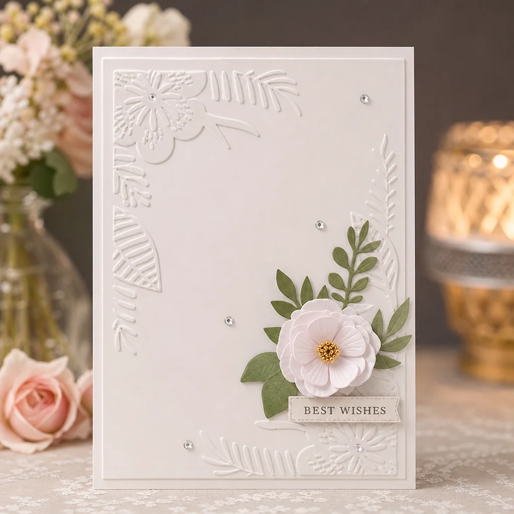 Floral Corner Embossing Folders EM280 Corner Flowers Card Gilded 3