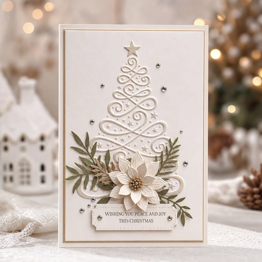 Swirl Christmas Tree Embossing Folders EM281 Swirl Tree Card 02 2