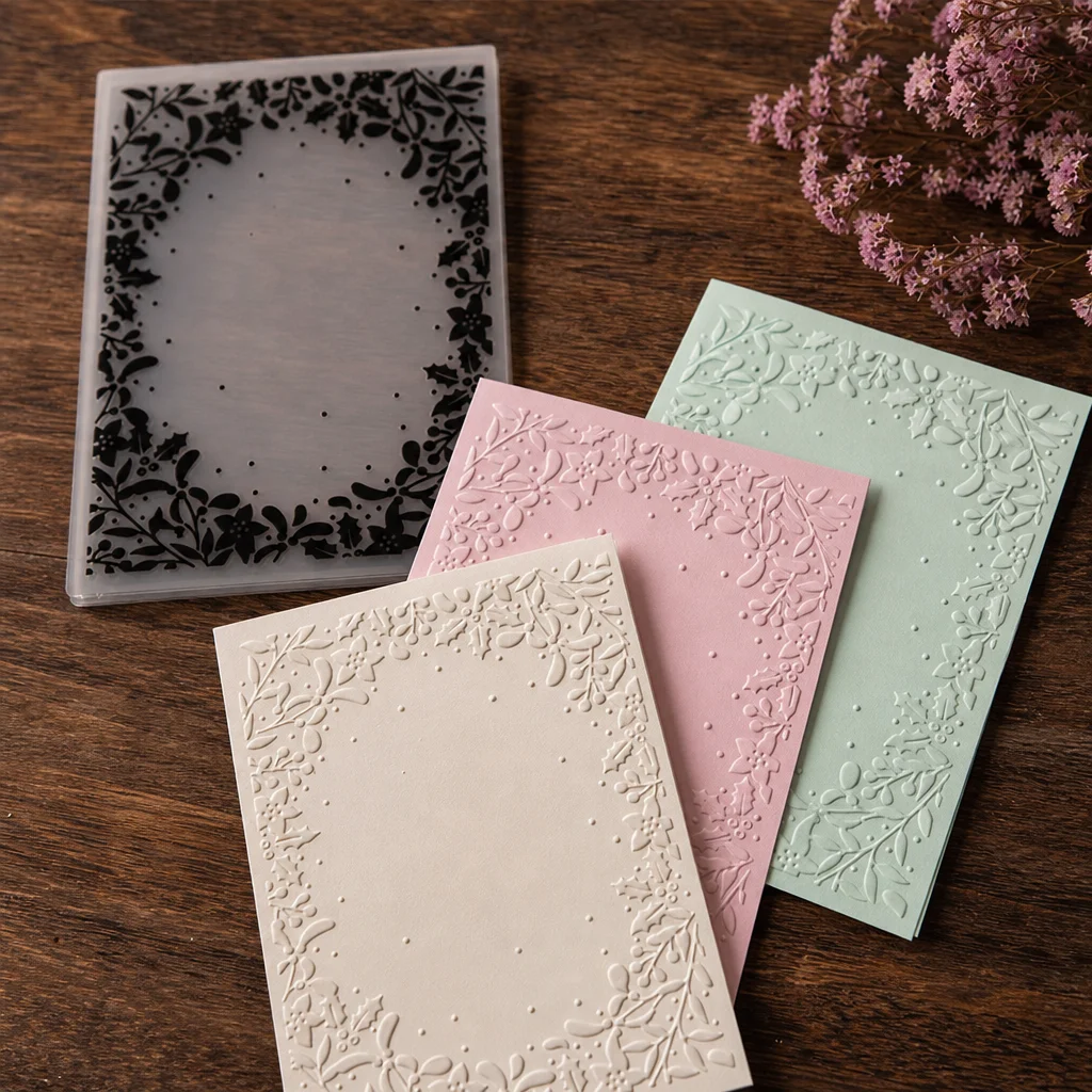 Floral Leaf Border Frame Embossing Folders EM284 Floral Leaf Border Frame Embossing Folders 4