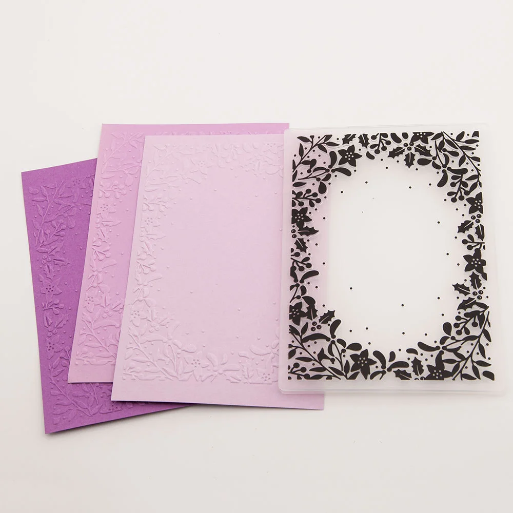 Floral Leaf Border Frame Embossing Folders 3 Floral Leaf Border Frame Embossing Folders 3