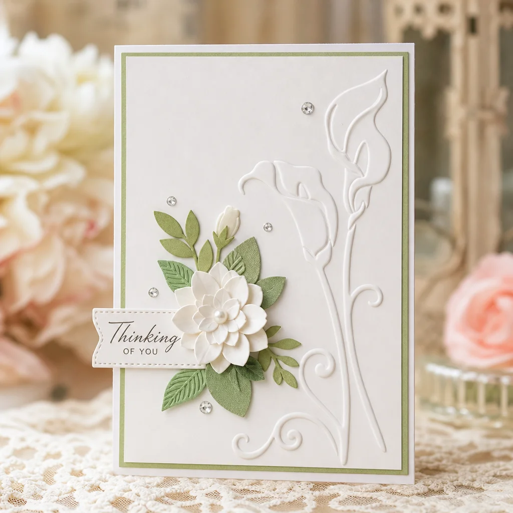 Calla Lily Corner Embossing Folders EM318 Calla Lily Card 3