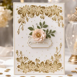 EM355 Flower Border Card Nonxmas Gilded 2