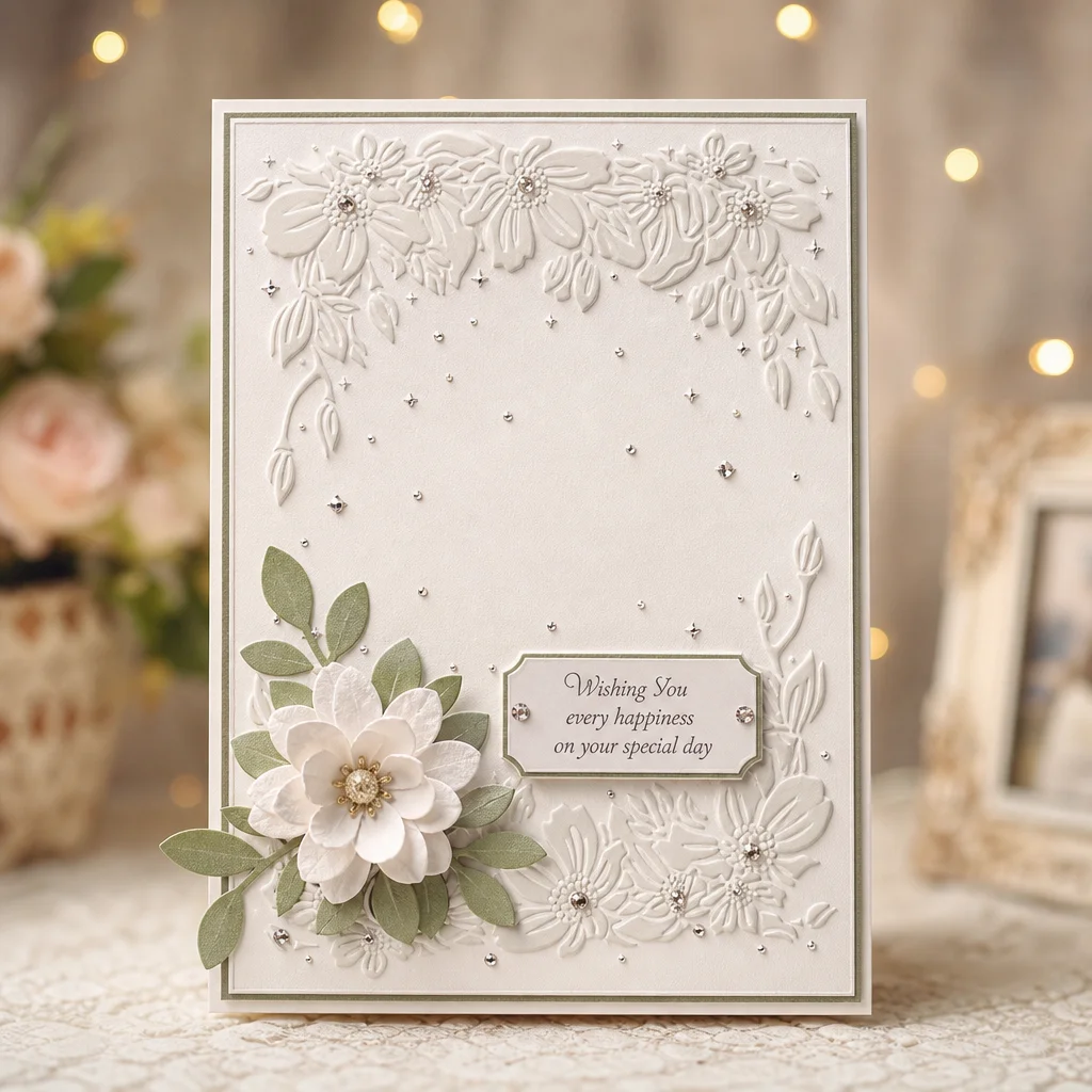 Floral Star Frame Embossing Folders EM355 Flower Border Card Nonxmas Gilded 3