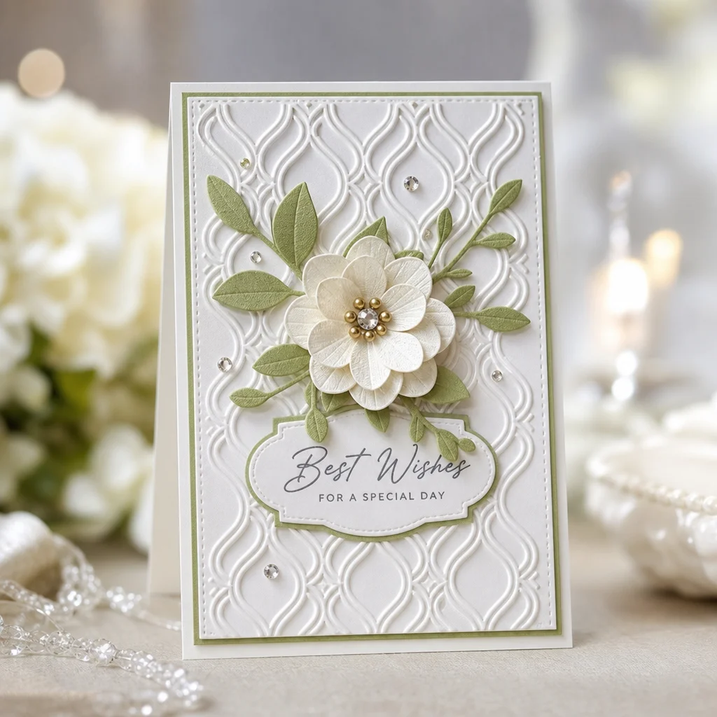 Geometric Wave Lattice Embossing Folders EM360 Moroccan Lattice Card 1
