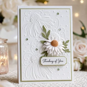 Coneflower Daisy Embossing Folders EM364 Coneflower Card Nonxmas 4