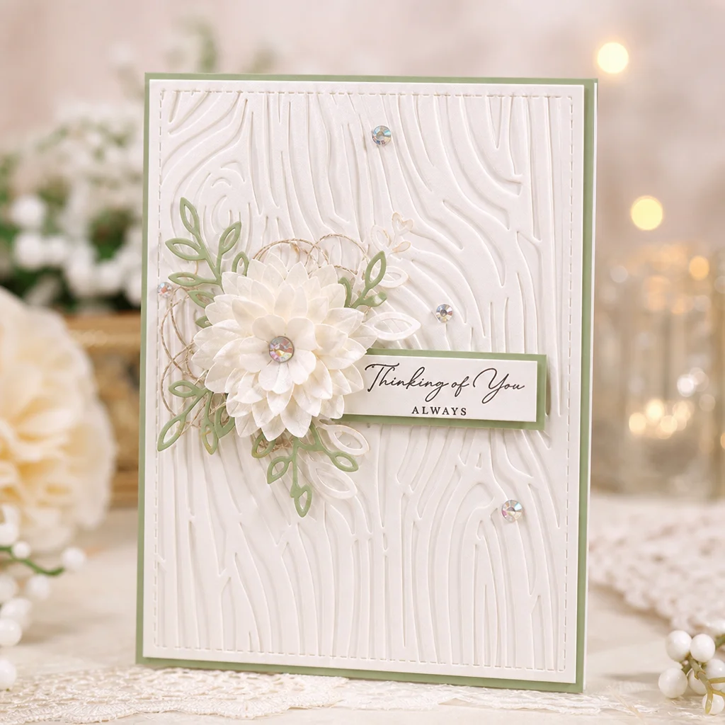 Wood Grain Texture Embossing Folders EM368 Wood Rings Card 02 1