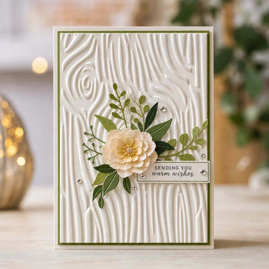 Wood Grain Texture Embossing Folders EM368 Wood Rings Card 02 2