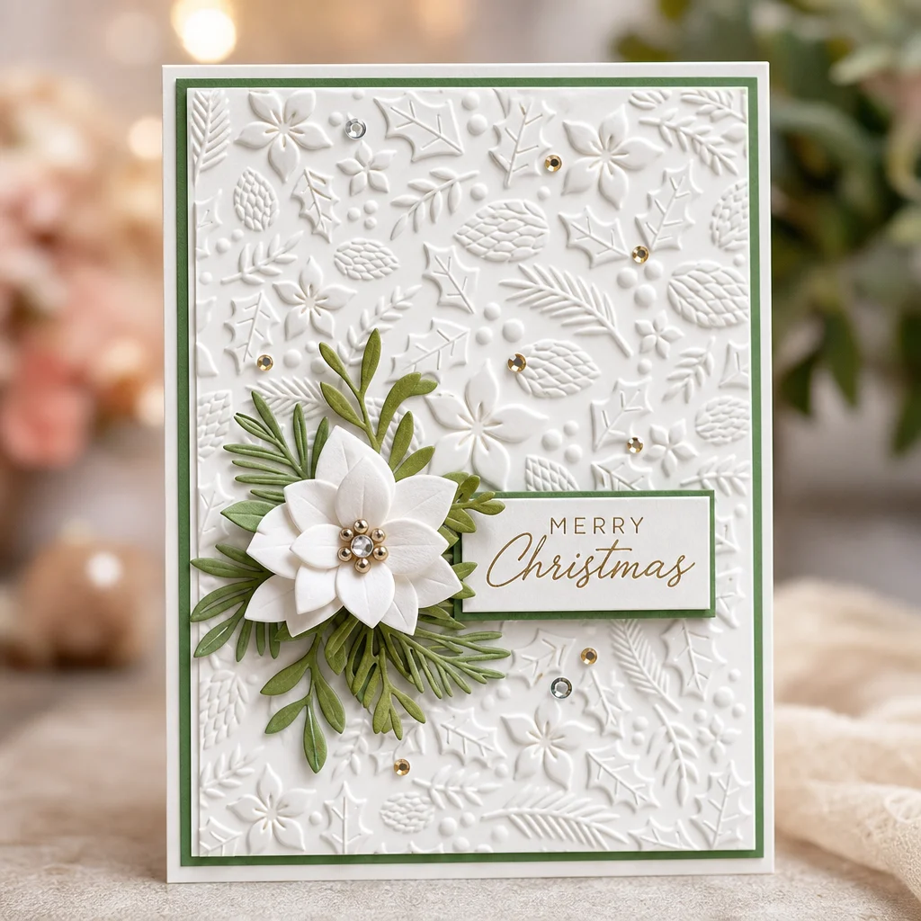 Christmas Foliage Embossing Folders EM373 Christmas Mix Card 02 2