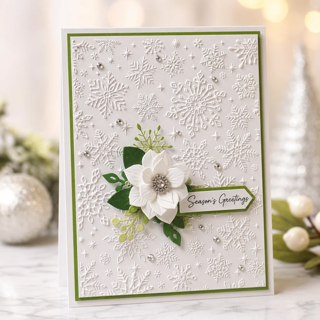 Snowflakes Embossing Folders Elegant Snowflakes Card 02 1