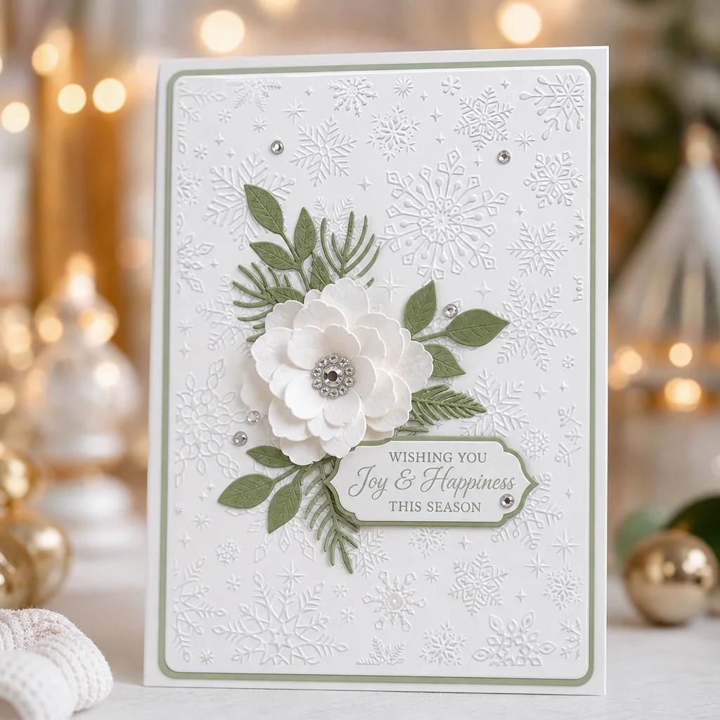 Snowflakes Embossing Folders Elegant Snowflakes Card 02 2