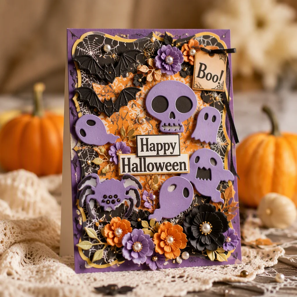 Sumflying Ghost Spider Bat Cutting Dies Scrapbooking Die-Cuts Ghost Spider Bat Cutting Dies 2