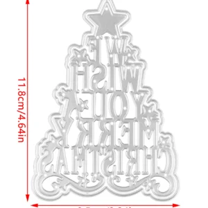 Merry Christmas Tree with Words Metal Cutting Dies Merry Christmas Tree With Words Metal Cutting Dies 2