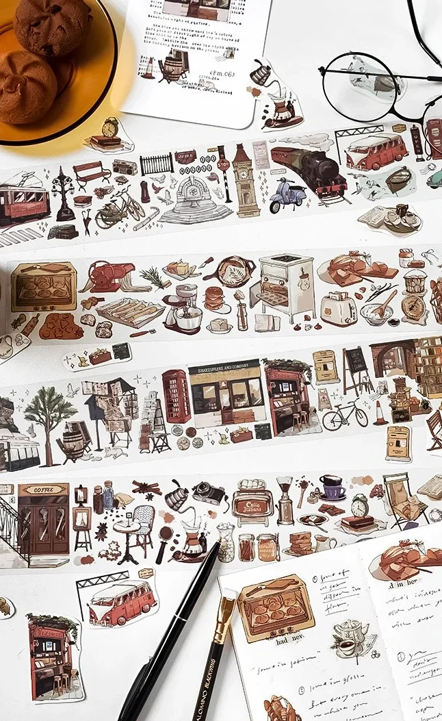 Modern Travel Journal Clear Transparent Strip Sticker Tape