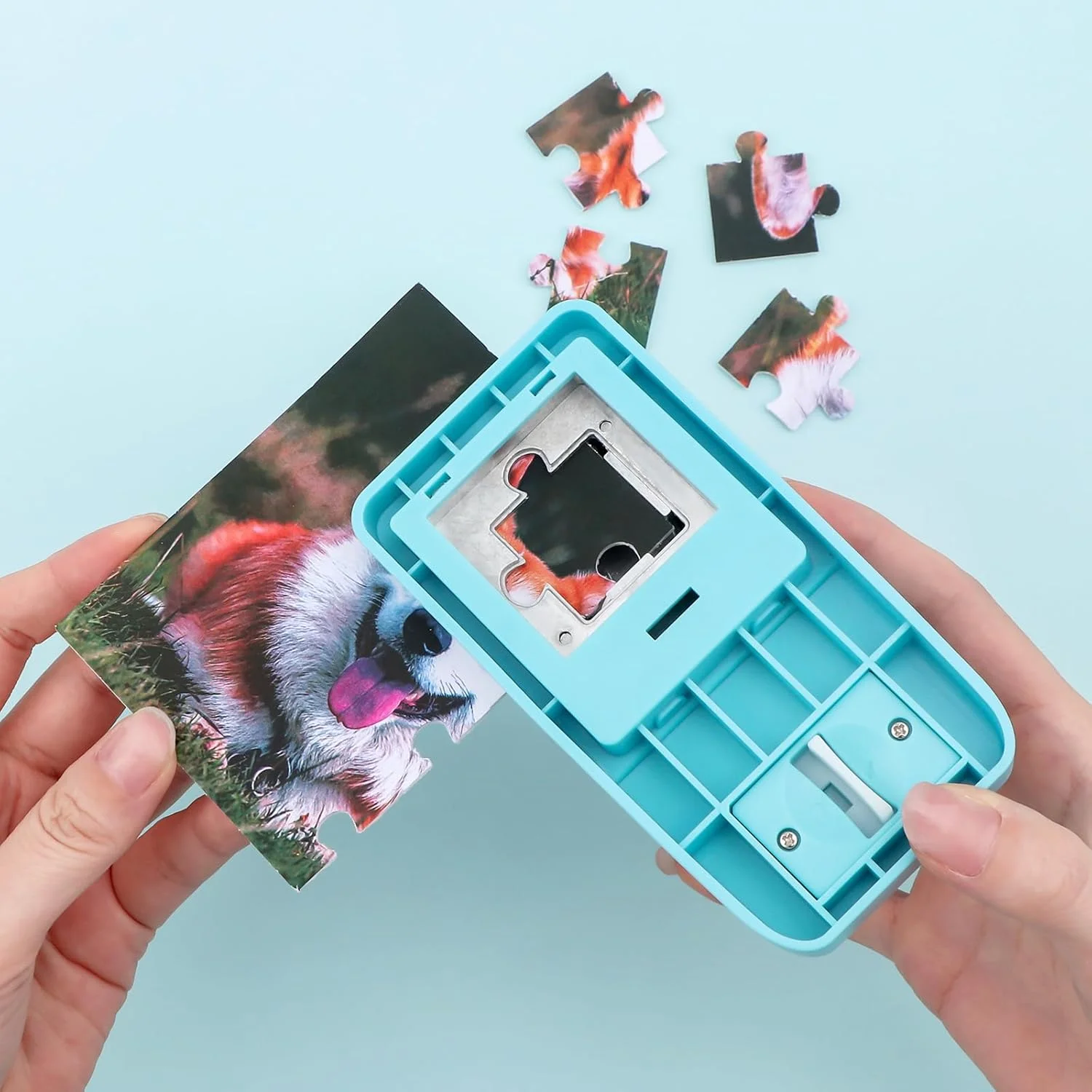 Sumflying 1-Inch Jigsaw Puzzle Punch - Custom Photo Puzzle Cutter for DIY Paper Craft & Scrapbooking Puzzle Hole Puncher 5