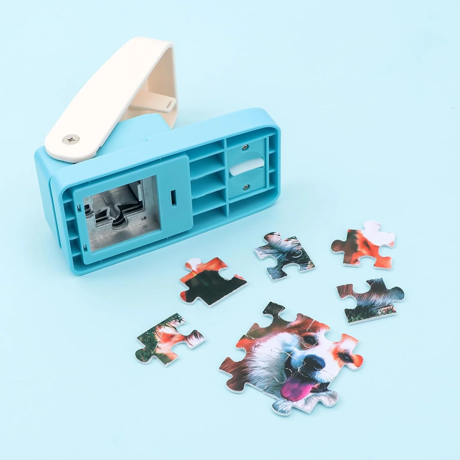 Sumflying 1-Inch Jigsaw Puzzle Punch - Custom Photo Puzzle Cutter for DIY Paper Craft & Scrapbooking Puzzle Hole Puncher 6