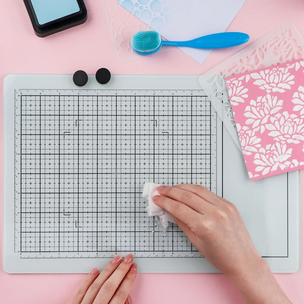 Sumflying All-in-One Magnetic Glass Craft Mat for Cutting Stamping Heat Embossing and Hot Glue – image 11 Sumflying All-in-One Magnetic Glass Craft Mat for Cutting Stamping Heat Embossing and Hot Glue - image 11