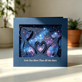 Sumflying Love Cats Heart Metal Cutting Dies