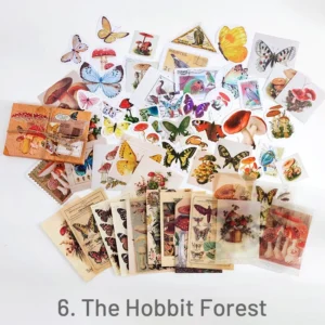 Vintage Assorted Material Sticker Pack - Travel, Butterfly, Mushroom, Astrology, Plant, Bill, Poster, Antique Vintage Assorted Material Sticker Pack Travel Butterfly Mushroom Astrology 1 2