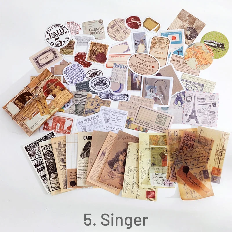 Vintage Assorted Material Sticker Pack Travel Butterfly Mushroom Astrology 1 3 Vintage Assorted Material Sticker Pack Travel Butterfly Mushroom Astrology 1 3