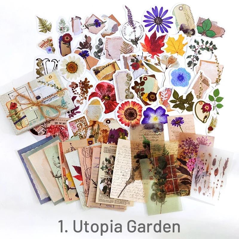 Vintage Assorted Material Sticker Pack Travel Butterfly Mushroom Astrology 1 7 Vintage Assorted Material Sticker Pack Travel Butterfly Mushroom Astrology 1 7