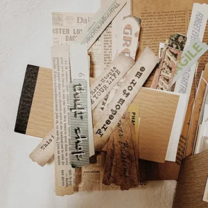 Vintage Bill Newspaper Junk Journal Paper Pack 200 Pcs 1 1