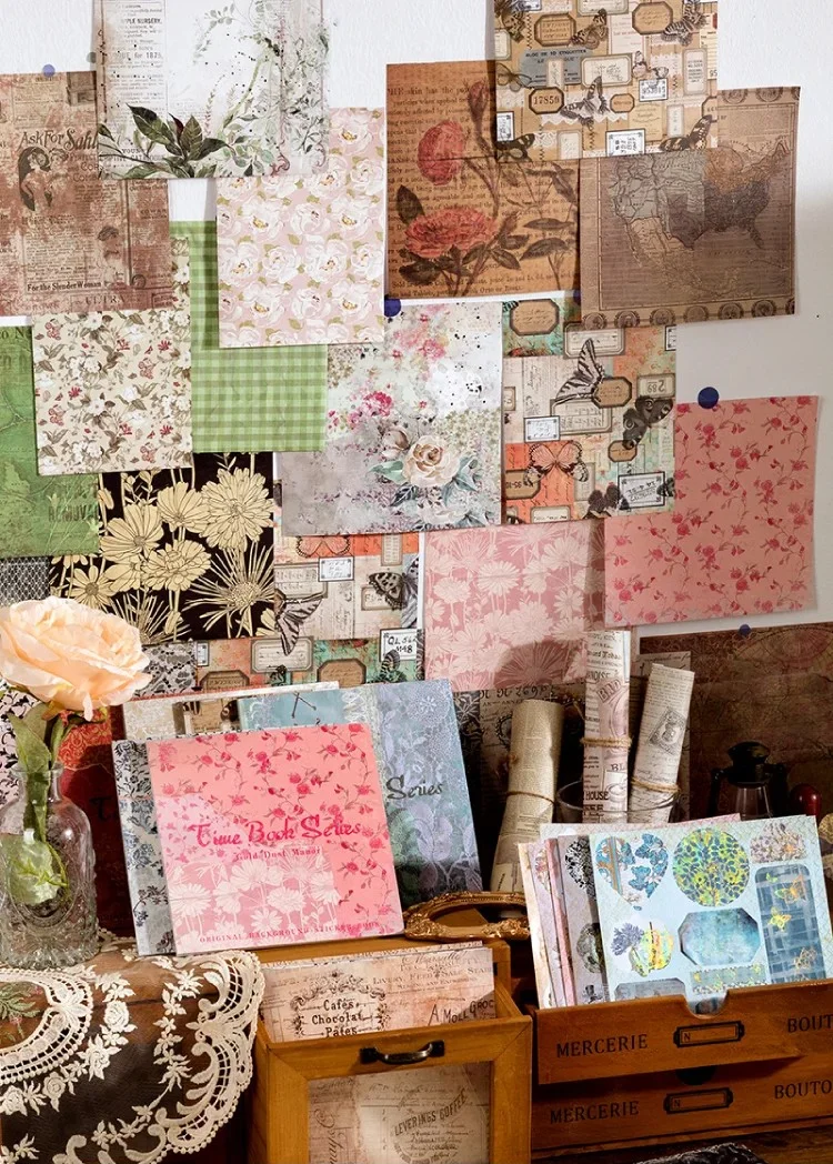 Vintage Texture Square Background Sticker Book Vintage Texture Square Background Sticker Book1