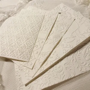 White Flower Relief Printing Junk Journal Paper