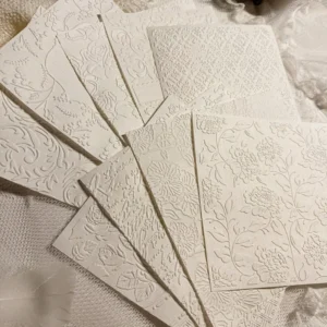 White Flower Relief Printing Junk Journal Paper 4