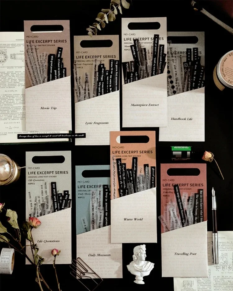 Words Theme Long Strip Dual Material Sticker