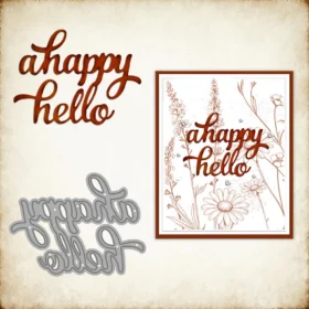 Sumflying "A Happy Hello" Phrase Metal Cutting Dies